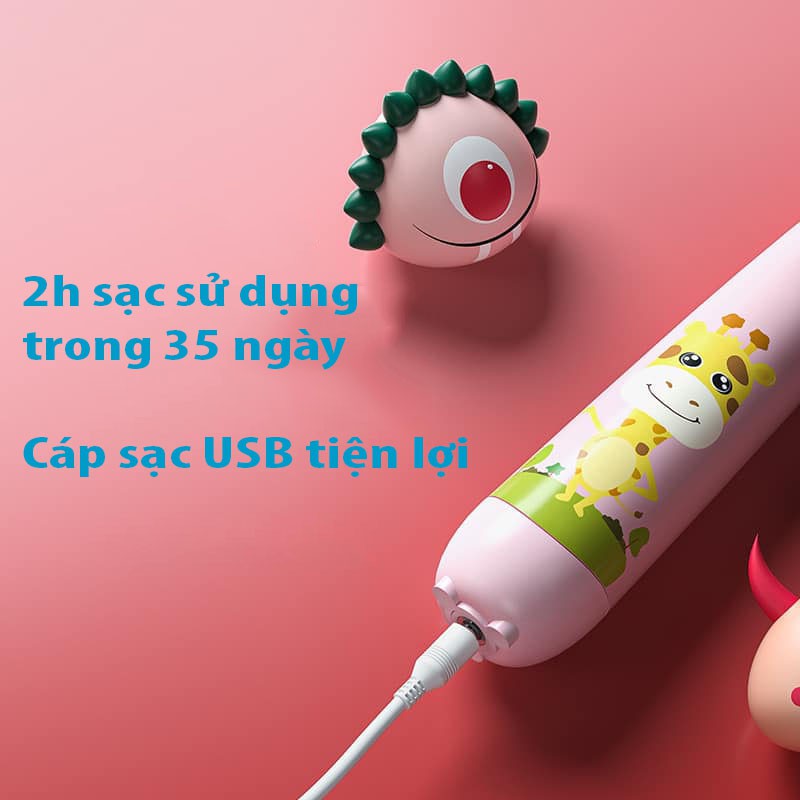 Bàn Chải Điện Cho Bé Chính Hãng BIFAN Tự Động Đánh Răng Rung 3 Cấp Độ Lông Chải Cực Mềm Mại