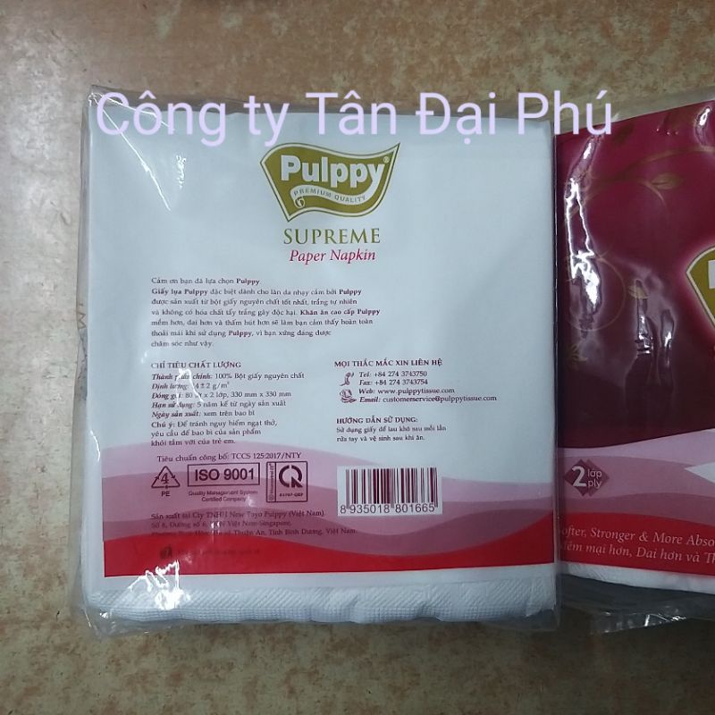 Combo 3 gói khăn giấy ăn cao cấp Pulppy Supreme