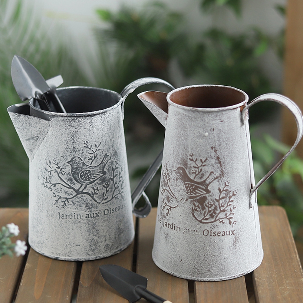 Xô đựng hoa bằng sắt phong cách vintage