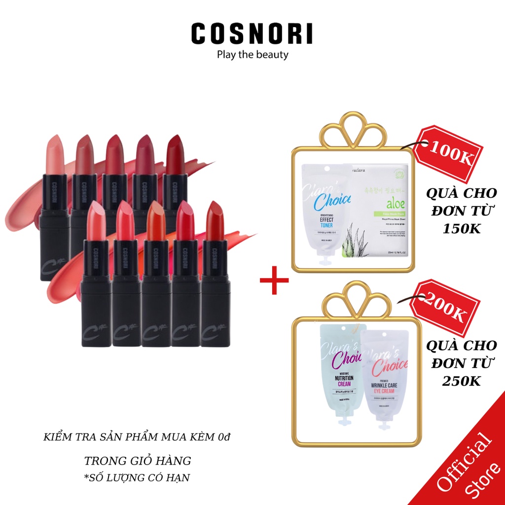 Son lì dạng thỏi Cosnori Glow Touch Lipstick 3g