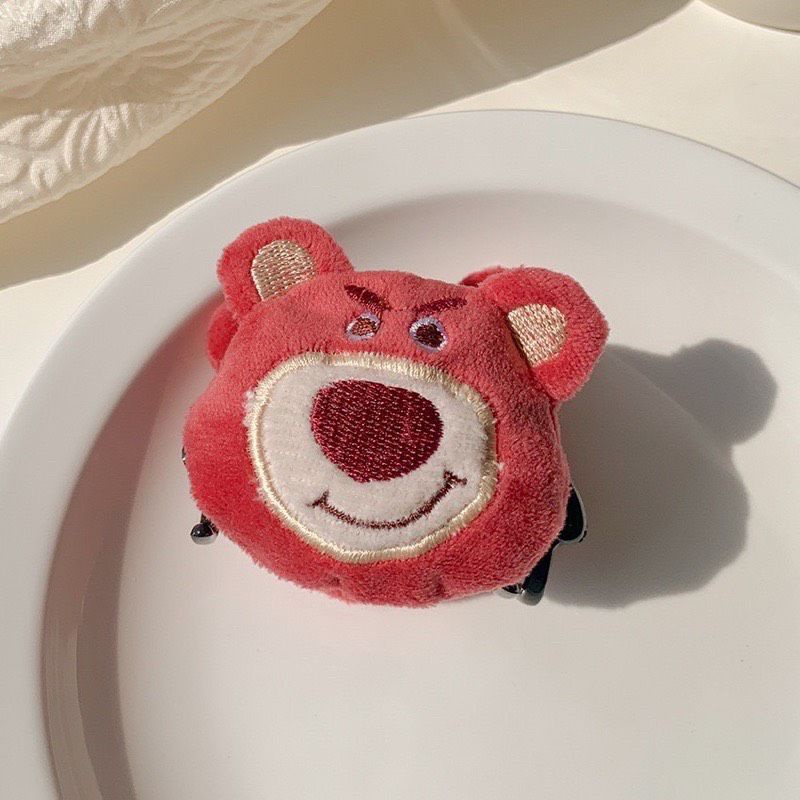 Kẹp tóc gắn thú nhồi bông hình Gấu Lotso dễ thương phong cách Hàn Quốc