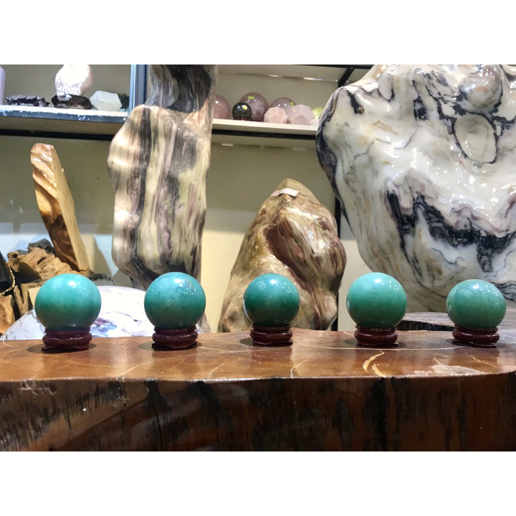 Bi cầu đá Aventurine tư nhiên, đường kính trung bình 3,5 cm | BigBuy360 - bigbuy360.vn