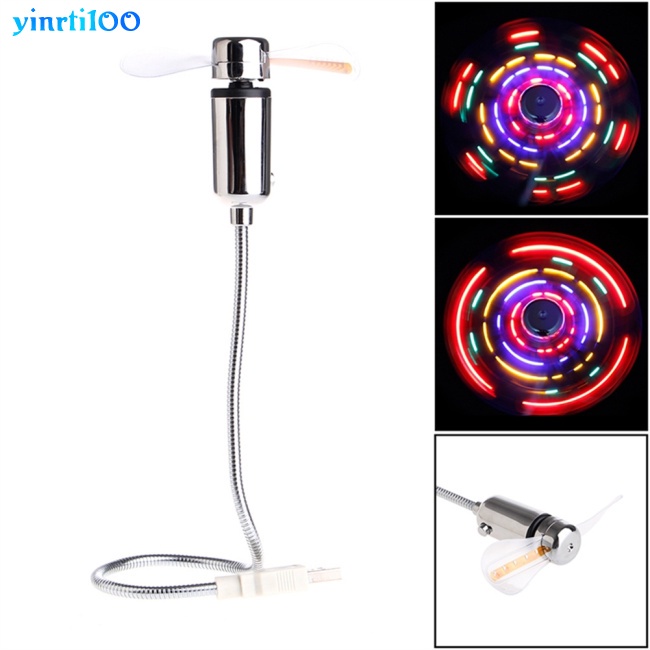 Quạt Usb Mini Yinrti100 Có Đèn Led Nhiều Màu Sắc Dành Cho Máy Tính Điện Thoại Di Động