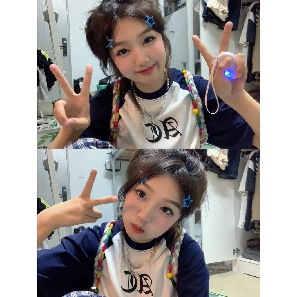 「 WELOVE1 」Áo Thun 100% Cotton Tay Ngắn In Chữ Thời Trang Dành Cho Nữ