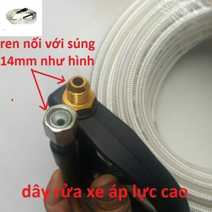 Súng xịt - súng rửa xe áp lực cao  Ren ngoài 14mm & 22mm(Đầu bằng)