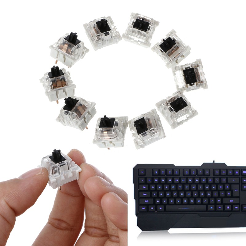 Bộ 10 Bàn Phím Cơ 3 Chấu Thay Thế Cho Gateron Cherry Mx