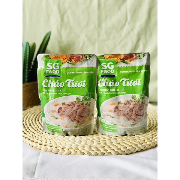 Cháo tươi SG Food ăn liền cho mọi lứa tuổi 240g, Cháo Tươi Sài Gòn Food, Cháo Dinh Dưỡng