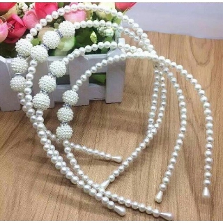 Bờm tóc hạt màu trắng kiểu Hàn Quốc