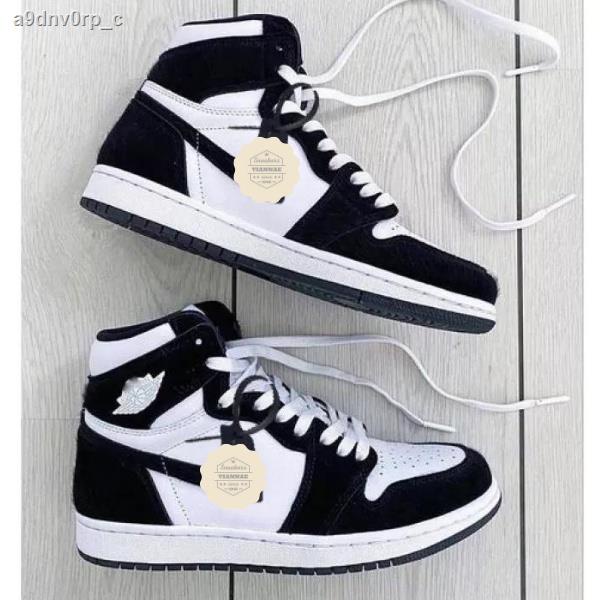 2021Giày Thể Thao Nam Nữ JORDAN PANDA 1;1 Giayf Jordan Đen Trắng Cổ Cao