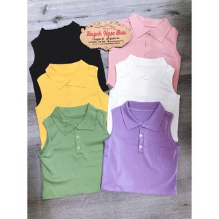 Áo croptop polo ba lỗ
