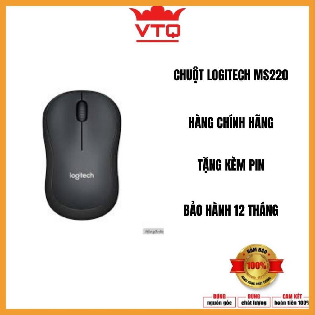 Chuột không dây LOGITECH MS220 Silent giảm tiếng ồn.Hàng chính hãng tặng kèm pin AA