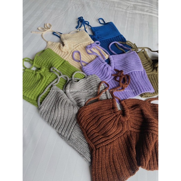 Áo croptop chất len