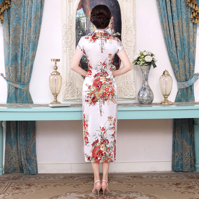 Chinese National Cheongsam Women Long Dress Floral Vintage Plus Size Dresses | WebRaoVat - webraovat.net.vn