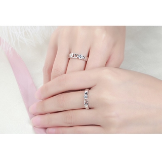Nhẫn đôi Bạc Ý S925 - Đính đá
