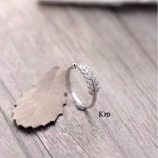 Nhẫn bạc ý 925 hình chiếc lá dáng hở free size