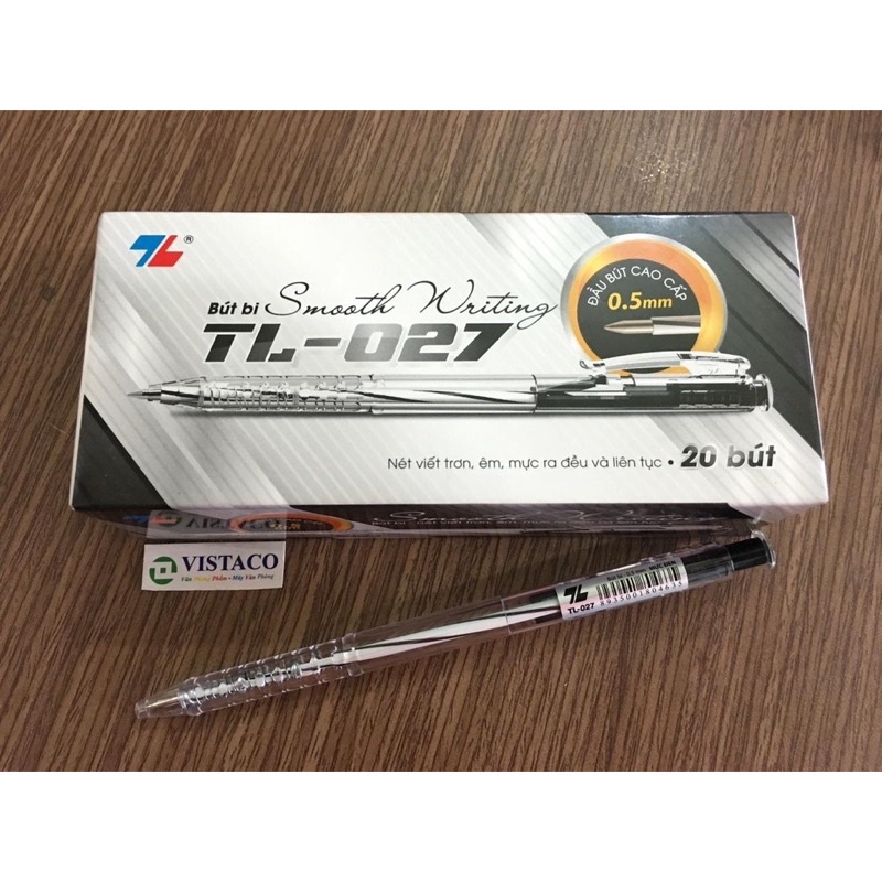 Hộp 20 cây Bút Bi Thiên Long TL-027(xanh/đen)