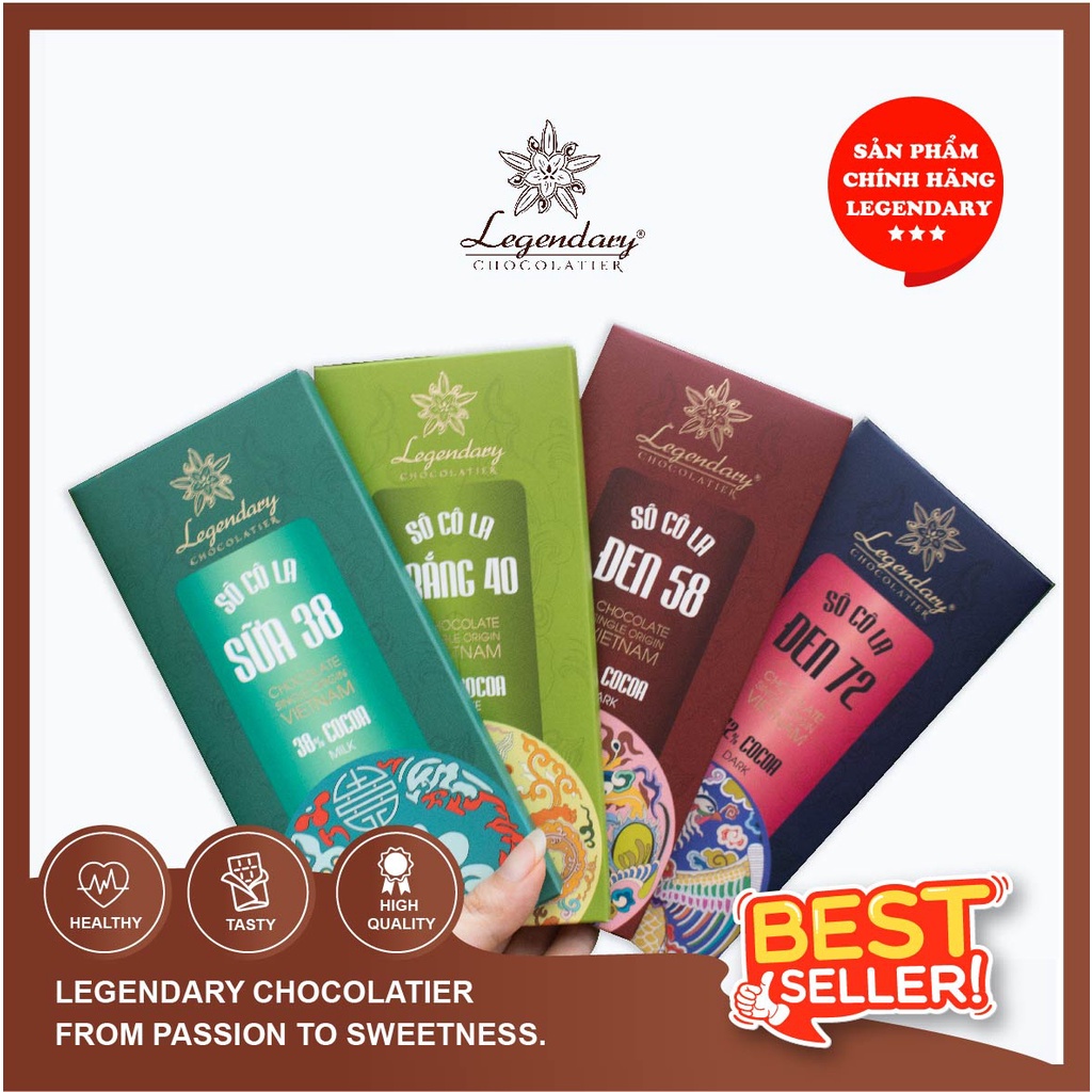 Bộ sưu tập Socola 80g dạng Thanh cacao nguyên chất loại thượng hạng Socola Legendary