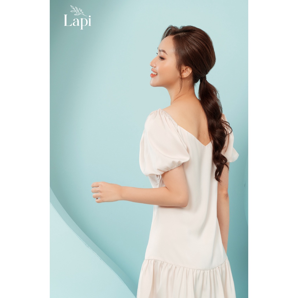 Váy Lụa Tay Bồng Thắt Nơ Lapi LSL20