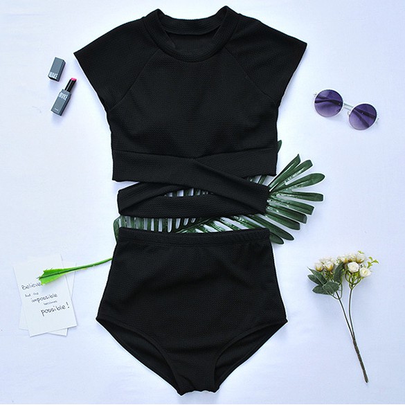 Set đồ bơi croptop thun dày ảnh thật cuối