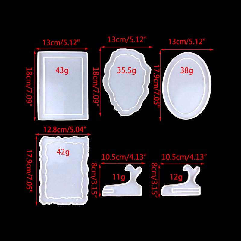 Khuôn Làm Khung Ảnh Kèm Giá Đỡ Hình Chữ Nhật Bằng Nhựa Resin