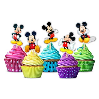 24 Que Cắm Trang Trí Bánh Kem Hình Chuột Mickey Hoạt Hình