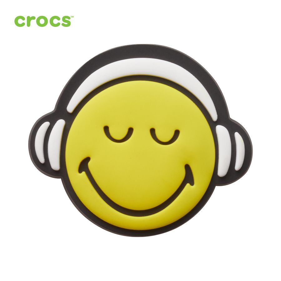 Sticker nhựa jibbitz gắn dép unisex Crocs Smiley Brand Headphones - 10008322
