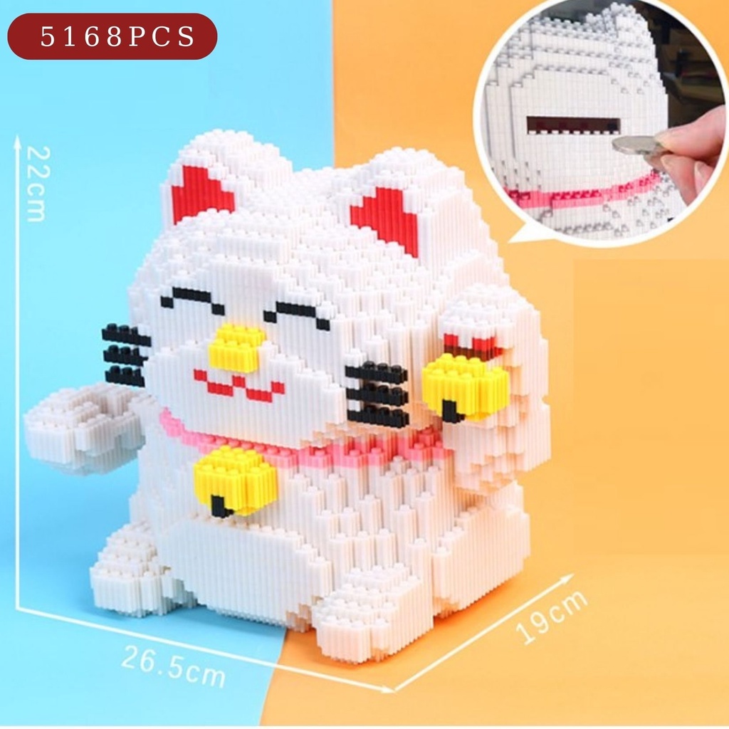 Đồ Chơi Lắp Ghép Mèo Thần Tài Đồ Chơi Lắp Ráp Mèo Thần Tài Đem Lại May Mắn & Làm Ống Tiết Kiệm