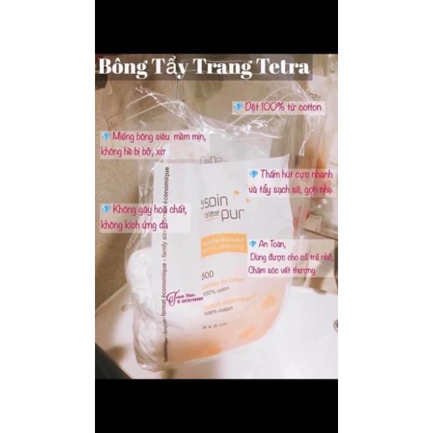 Bông Tẩy Trang Pháp Siêu To Khổng Lồ 600 Miếng