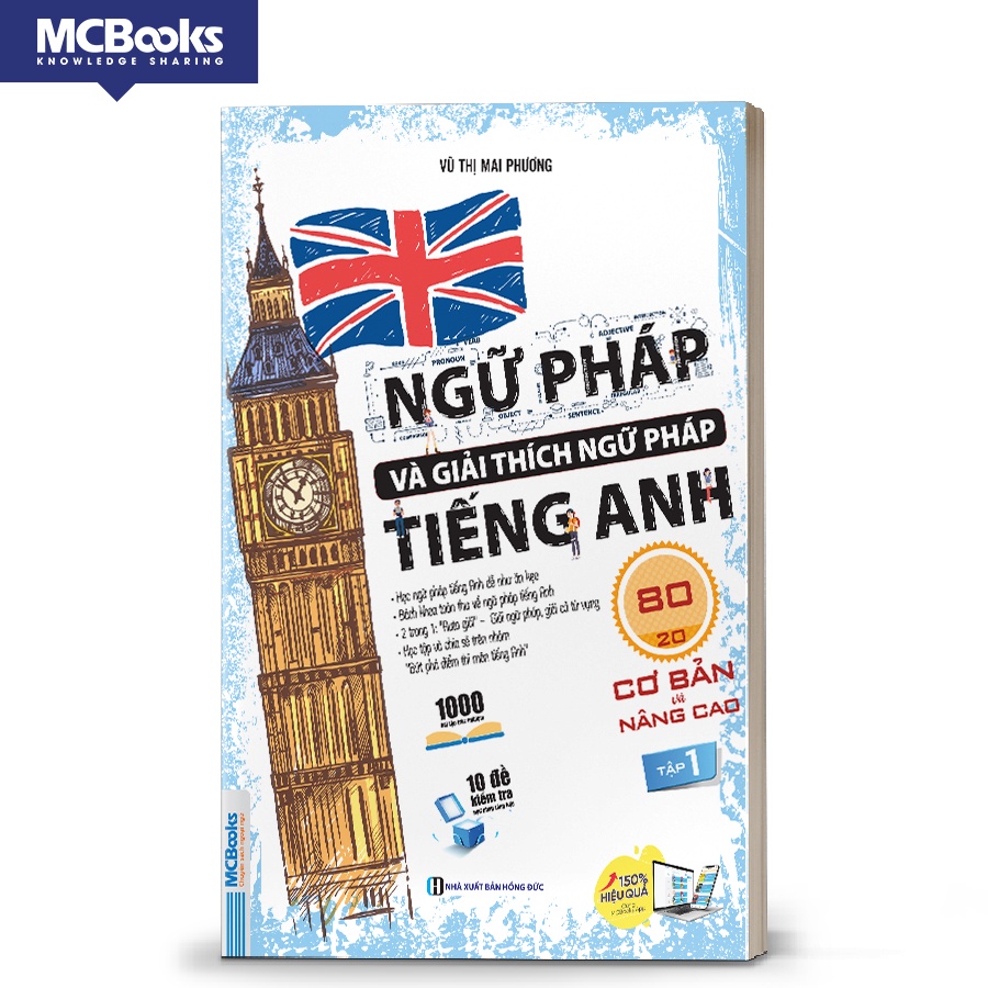 Sách Ngữ pháp và giải thích ngữ pháp tiếng Anh cơ bản và nâng cao 80/20 - tập 1 | BigBuy360 - bigbuy360.vn