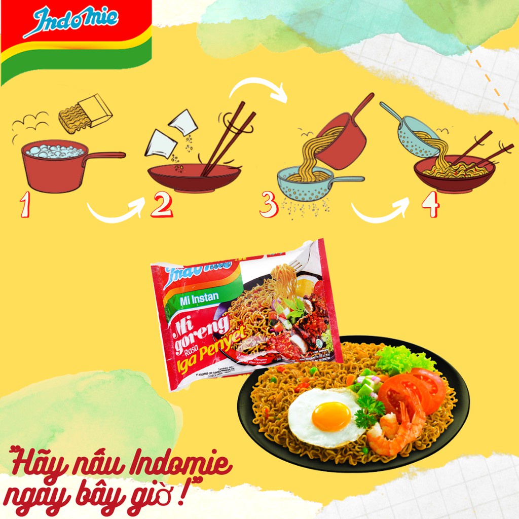 Mì xào khô indomie goreng iGa penyet vị sườn  1 thùng 40 gói