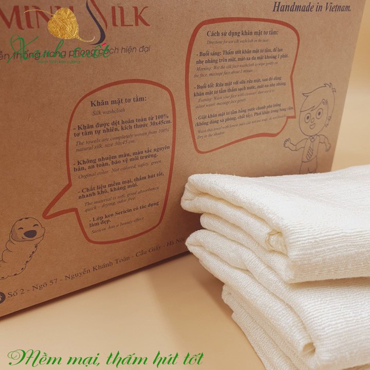 Khăn Mặt Tơ Tằm Tự Nhiên - Bá Minh Silk