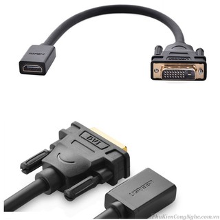 Cổng nối DVI (đực) to HDMI (cái) adapter Ugreen 20118 Hàng Chính Hãng