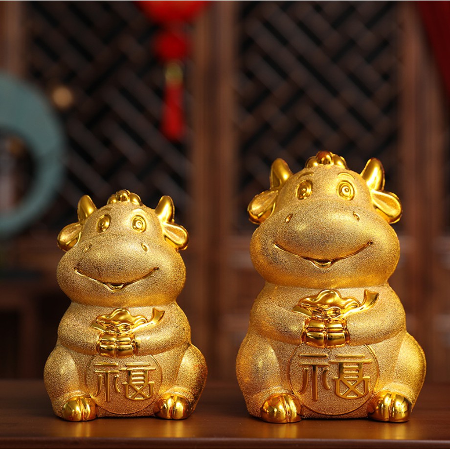 Chú trâu vàng đựng tiền tiết kiệm siêu đẹp, siêu sang, hộp đựng | BigBuy360 - bigbuy360.vn