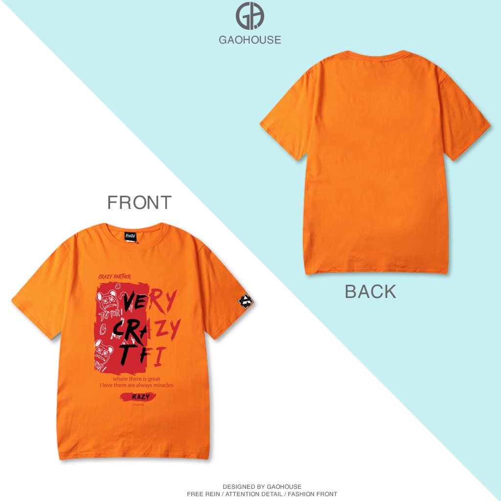 Áo thun nam nữ VERY CRAZY TFI oversize Gạo House phong cách unisex form rộng in hình chất cotton[V283]]