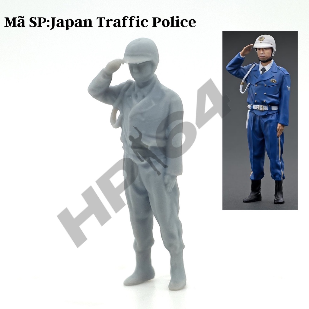 Mô hình nhân vật thô chưa sơn tỉ lệ 1/64 Japan Traffic Police