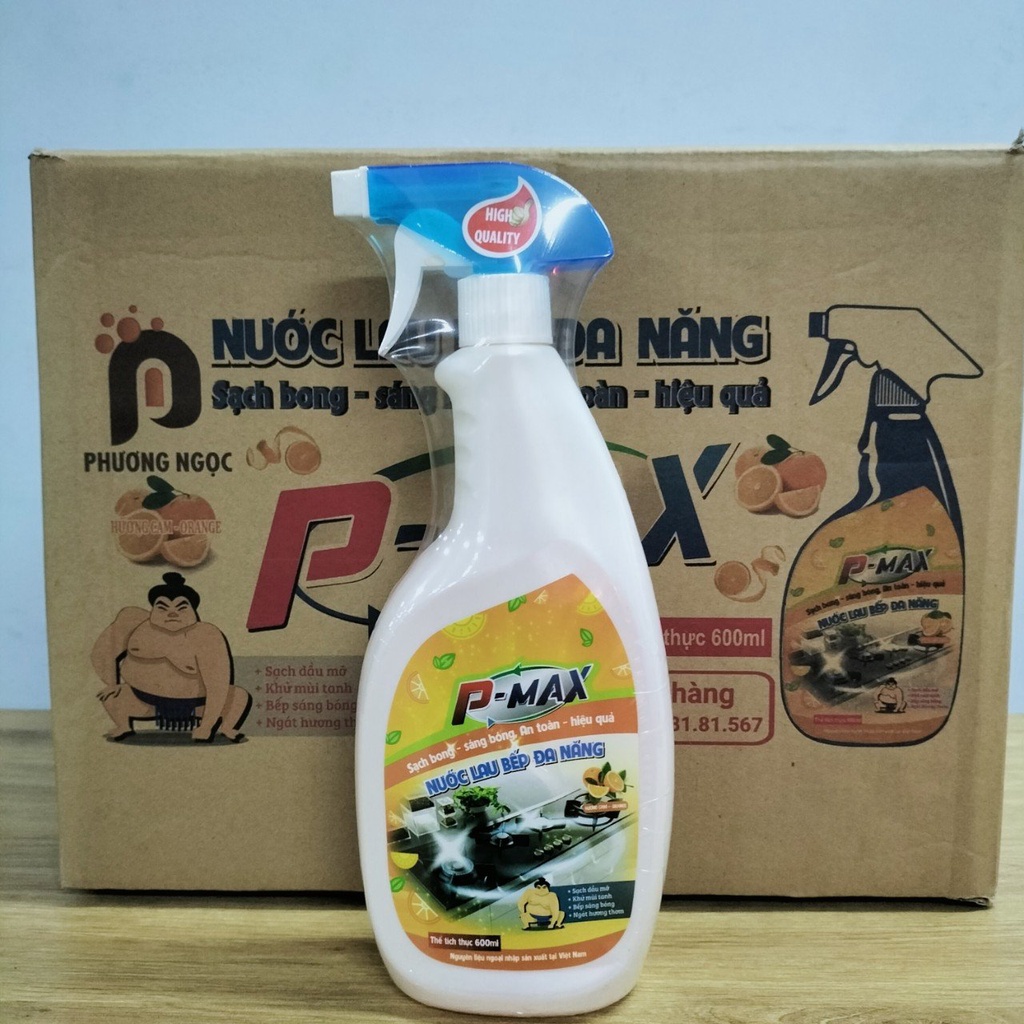 Nước Lau Bếp Đa Năng Siêu Sạch P-MAX 600ml