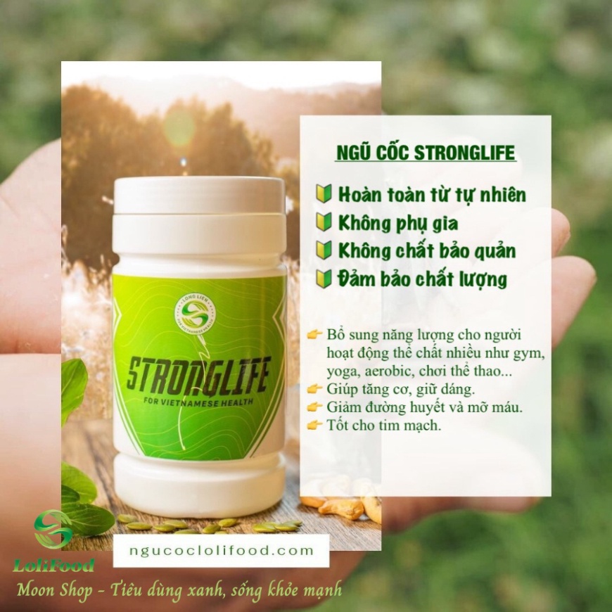 Ngũ cốc dinh dưỡng Stronglife, ngũ cốc cho người tập Gym, ngũ cốc Lolifood – Hũ 500G