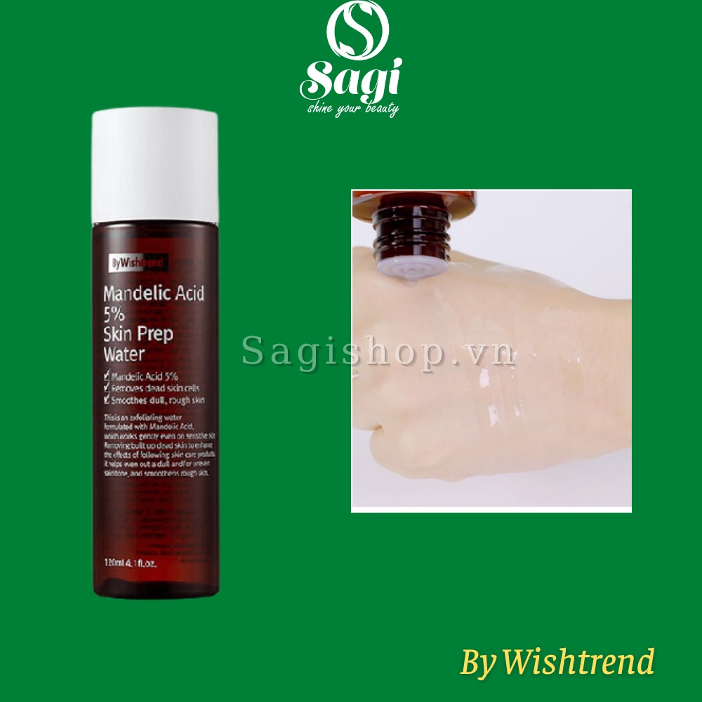 Toner Tẩy Da Chết Hóa Học By Wishtrend Mandelic Acid 5% Skin Prep Water 120ml