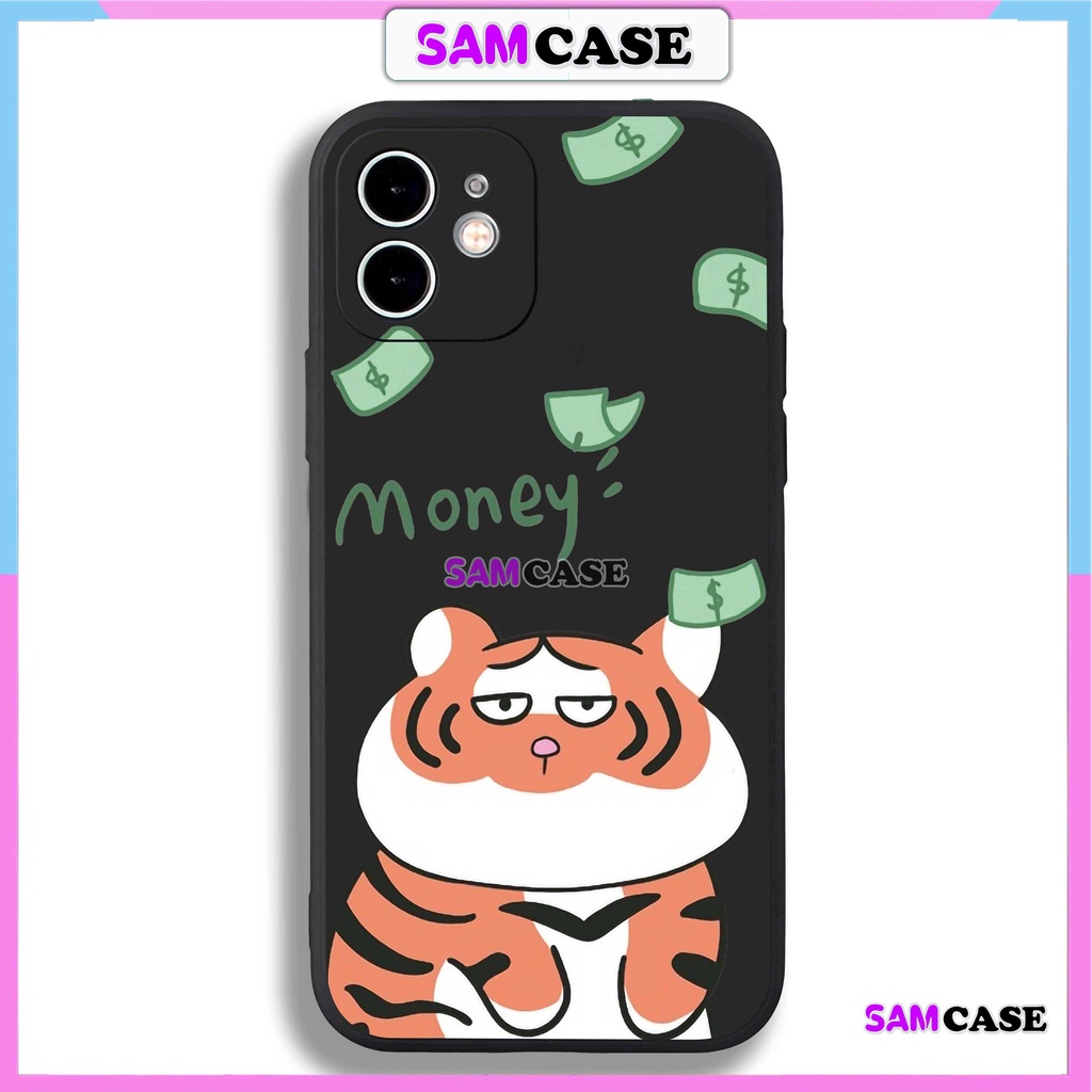 Ốp lưng iPhone 6/6s/7/8/X/Xs/XR/11/12/13/14 Pro Plus Max viền vuông chống sốc bảo vệ camera silicon mềm Hổ dễ thương