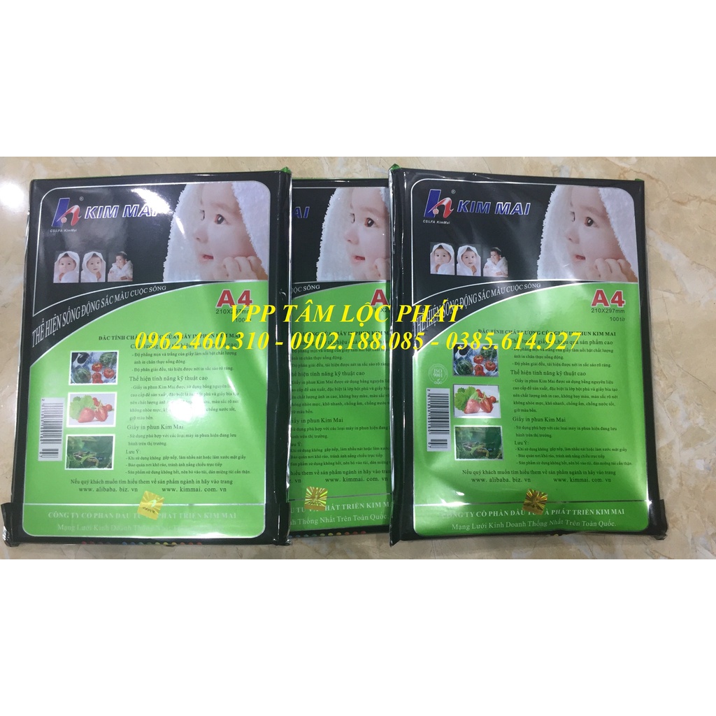 Giấy in ảnh Kim Mai 100 tờ A4 định lượng 115