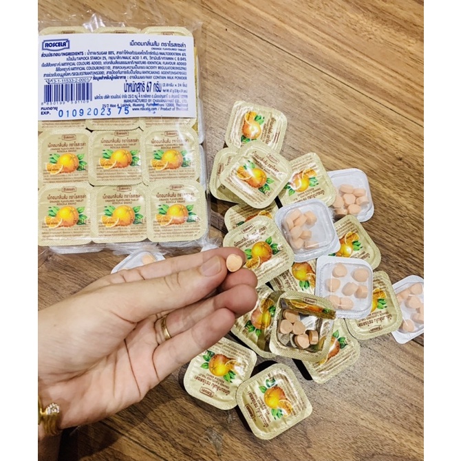 Kẹo Cam Vitamin C Thái Lan Vỉ 24 Hộp, Kẹo C Trái Tim Kẹo Cam Tuổi Thơ