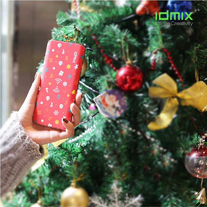 Pin sạc dự phòng sạc không dây IDMIX Christmas – 8.000 mAh- thiết kế trẻ trung, gọn nhẹ, hỗ trợ sạc nhanh, kết 3 cổ