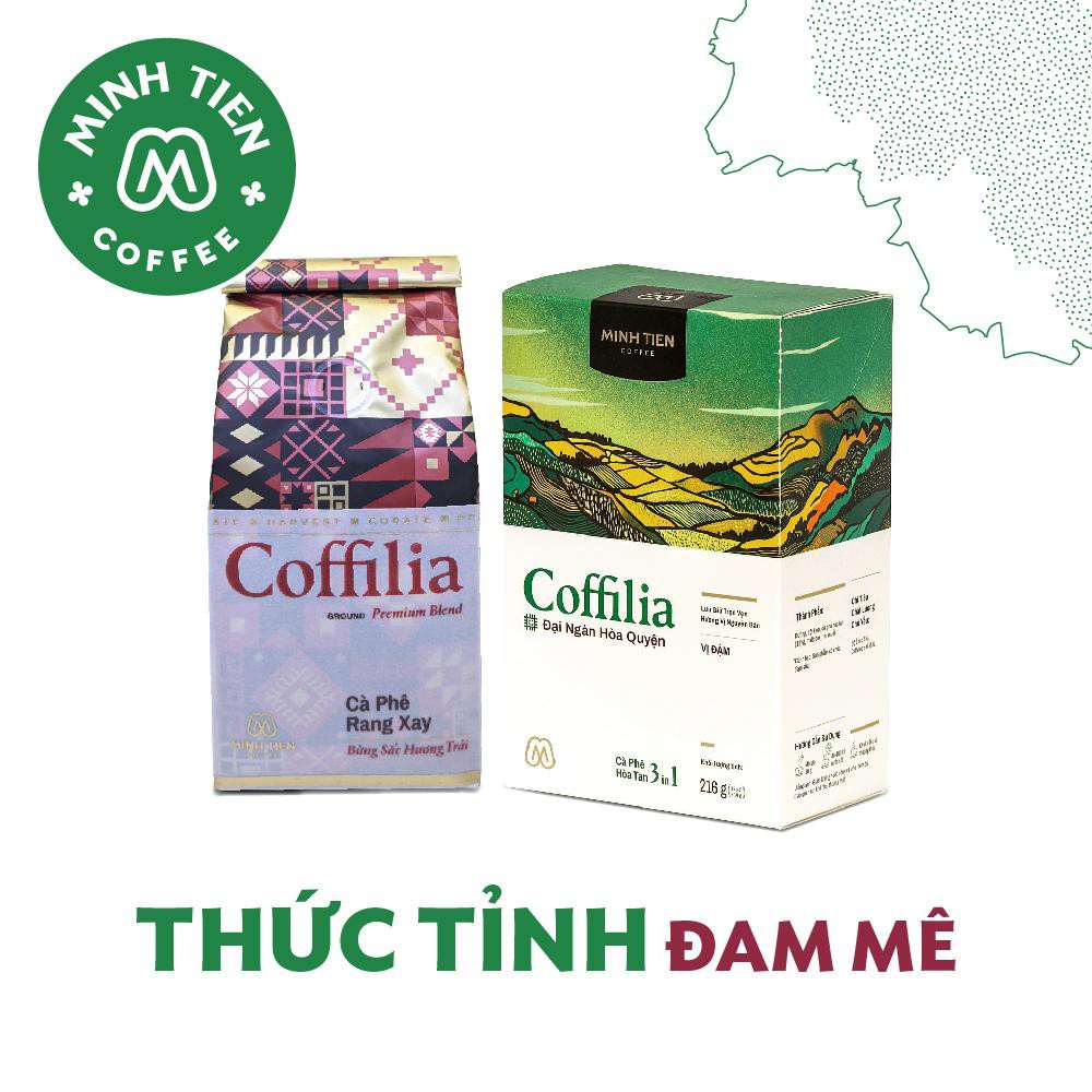 Cà phê hòa tan Coffilia vị đậm 12 gói và cà phê rang xay Coffilia Bừng sắc hương trái 250g