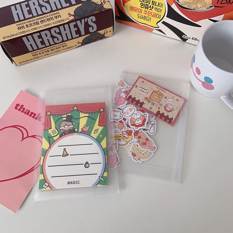 Túi trong suốt đựng nhãn dán phong cách đơn giản