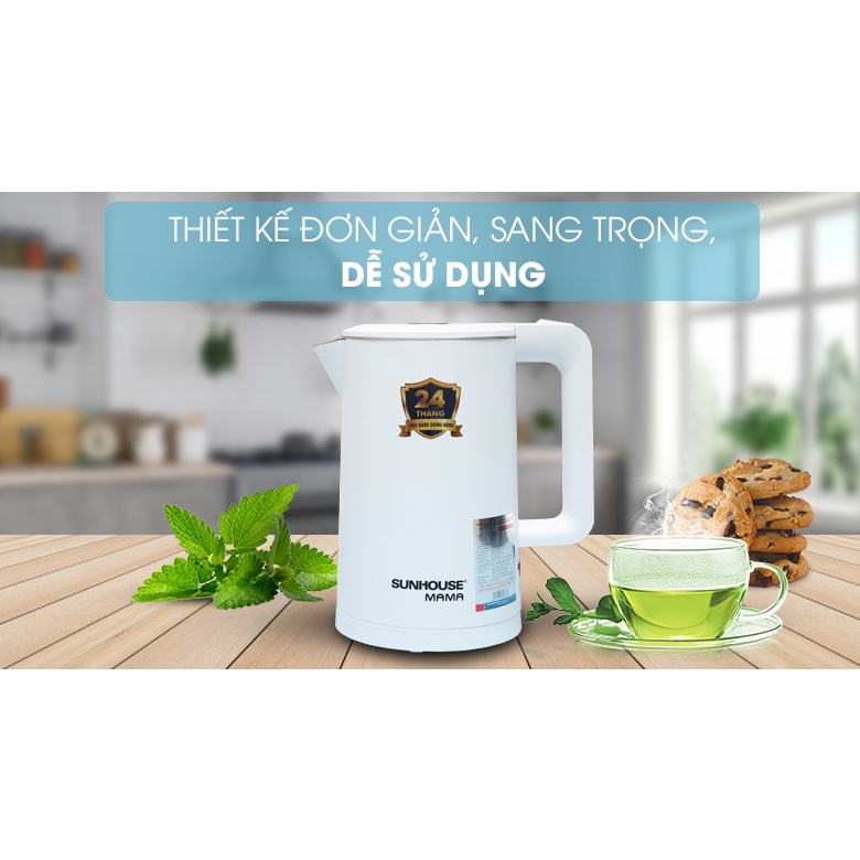 Ấm siêu tốc inox 2 lớp 1.7L SUNHOUSE MAMA SHD1386W