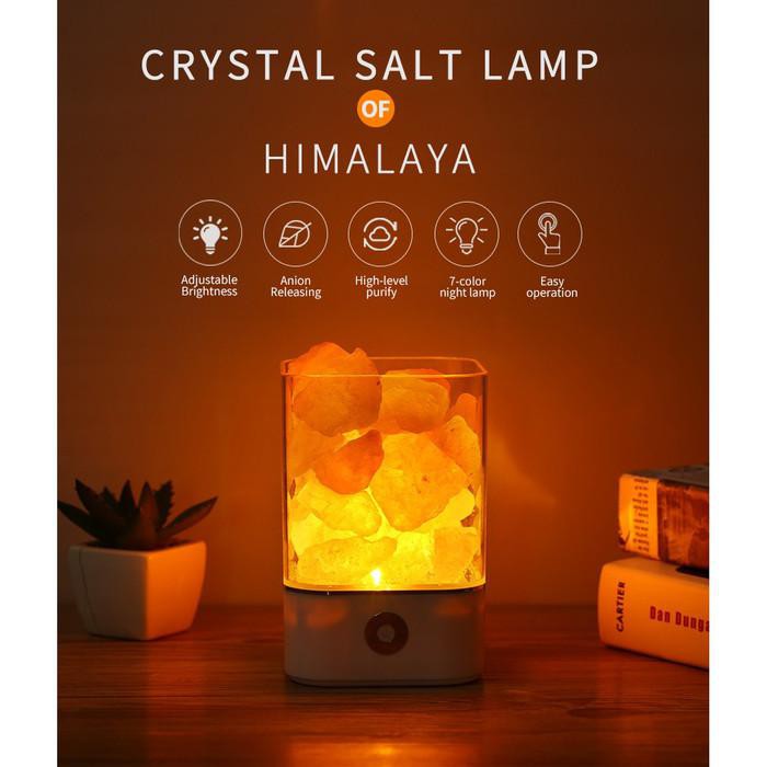 Đèn đá muối Himalaya màu đen độc đáo