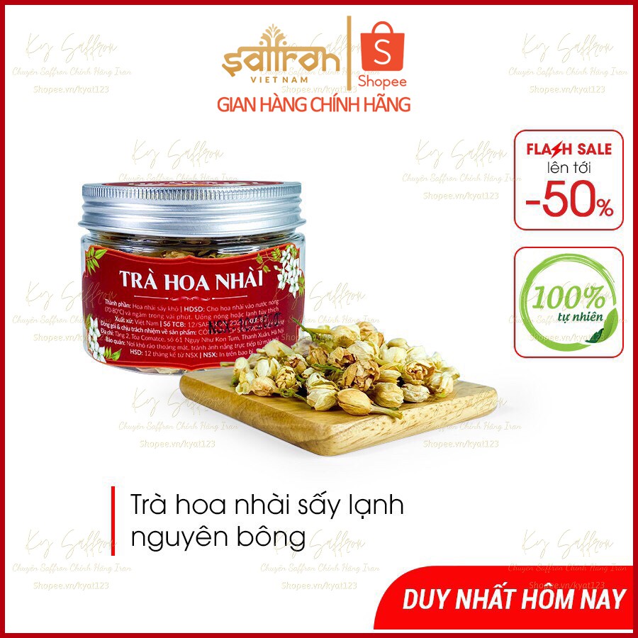 [Trà Hoa Sấy Khô] Trà Hoa Nhài Nguyên Bông Sấy Lạnh Nguyên Chất 8Gr - Chính Hãng Saffron Việt Nam