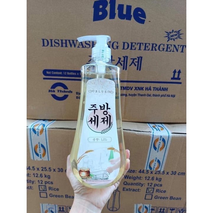 Nước rửa chén cao cấp trà xanh Blue 1,2L Hàn Quốc - Nước rửa chén Organic