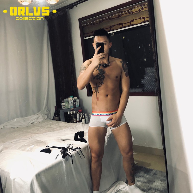 ORLVS Quần lót boxer thoáng khí phong cách gợi cảm cho nam Or507