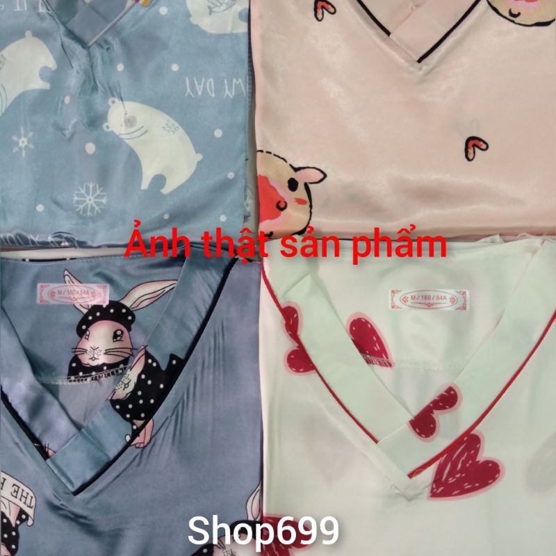 (CÓ SẴN- GIÁ GỐC)BỘ ĐỒ PIJAMA LỤA MẶC NHÀ NGẮN TAY QUẦN ĐÙI SIÊU XINH HÀNG QUẢNG CHÂU CAO CÂP